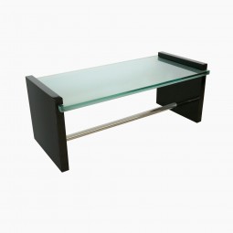 Black Lacquer, Glass and Nickel Silver Coffee Table