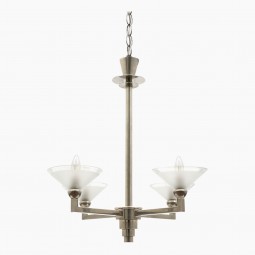 Polished Steel Four Light Chandelier