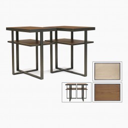 Pair of Two Tiered Asymmetrical Tables