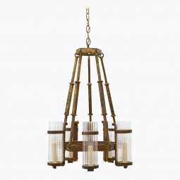 Gilt Iron Five Light Chandelier