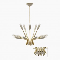 Fifteen light Brass Chandelier