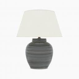 Gray Strie Ceramic Table Lamp