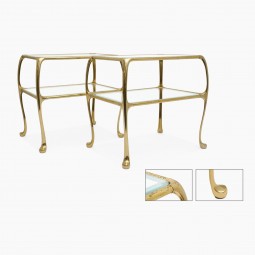 Italian Brass Two-Tiered Tables