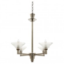 Polished Steel Four Light Chandelier