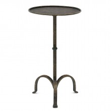 Textured Iron Tripod Drinks Table