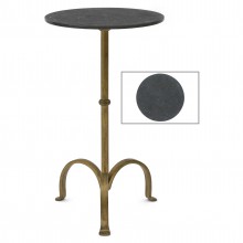 Gilt Iron Tripod Table with Stone Top