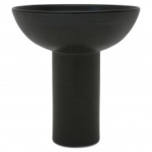 Medium Black Porcelain Pedestal Bowl