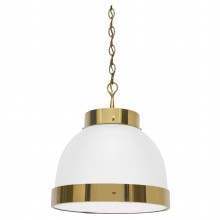 Glass and Brass Pendant Light