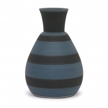 Blue and Black Stoneware Vase