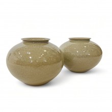 Pair of Olive Green Vases