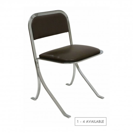 Chrome upholstered chair (one - four available)