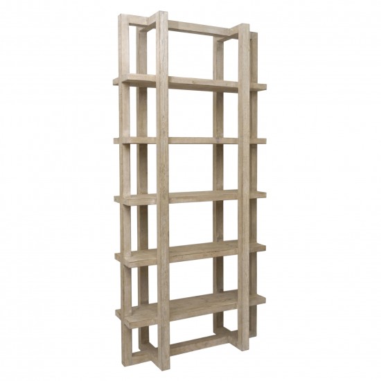 Five Shelf Bleached Wood Etagere