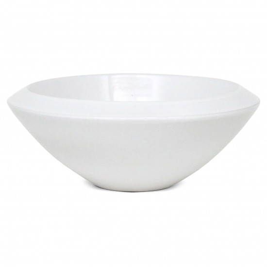 White Ceramic Bowl with Wide Rim