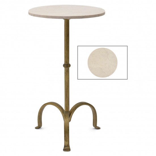 Gilt Iron Tripod Table with Stone Top