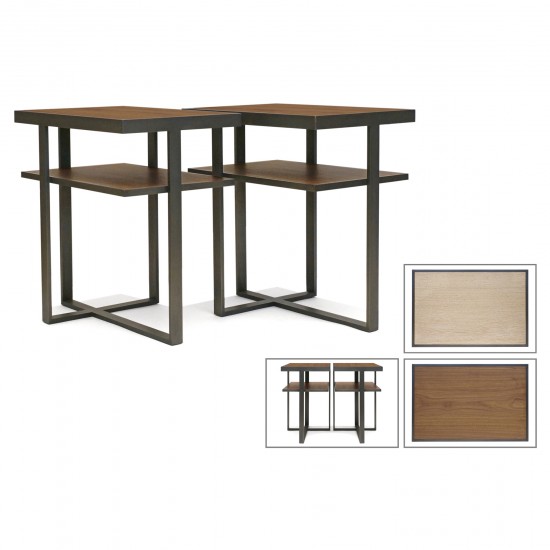 Pair of Two Tiered Asymmetrical Tables