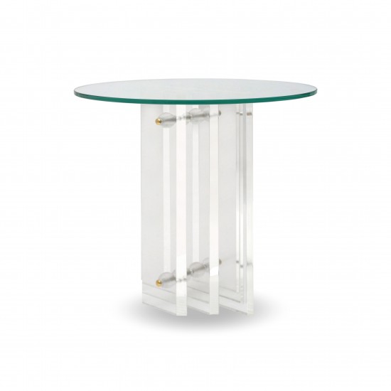 Lucite and Glass Side Table