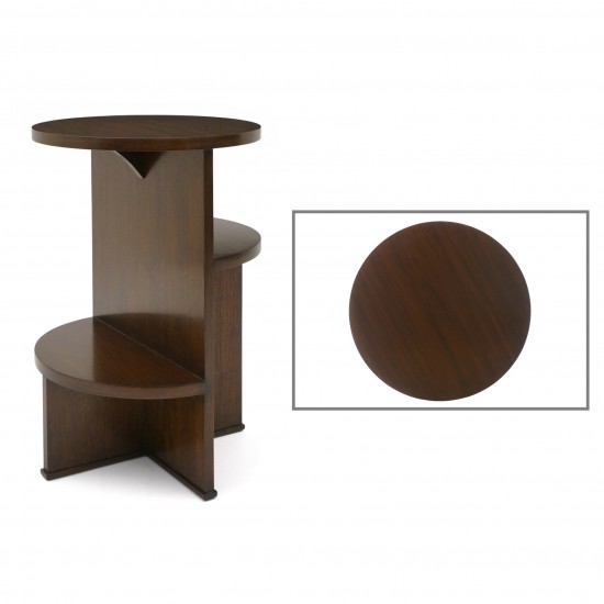 Circular Walnut Asymmetrical Table