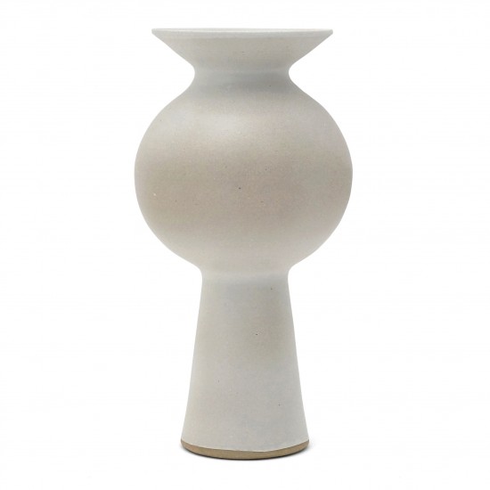 Shaped Off White Stoneware Vase