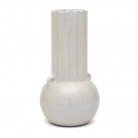 White Crackle Glazed Vase