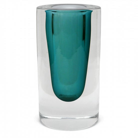 Heavy Glass Blue/Green Vase