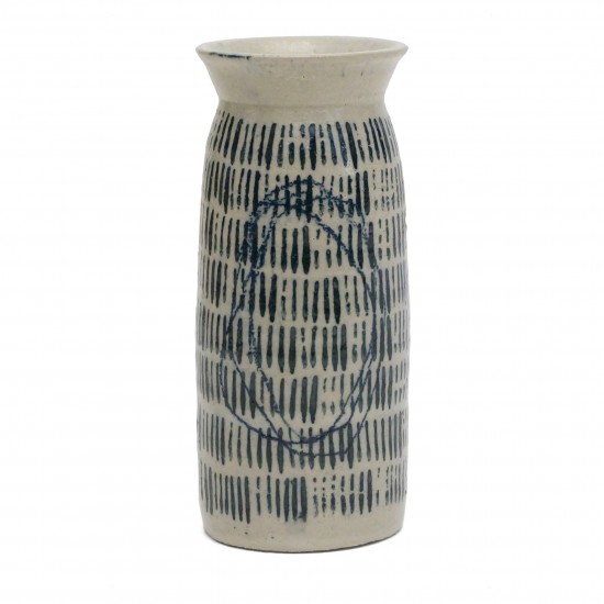 Stoneware Vase in Abstract Motif