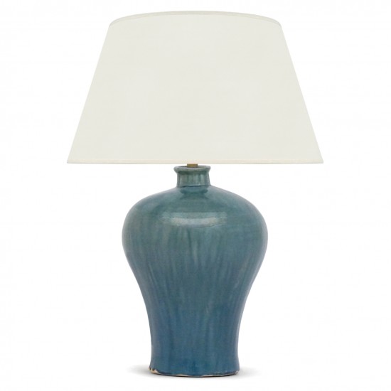 Shaped Blue Glazed Table Lamp