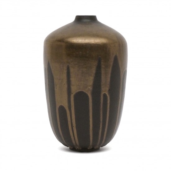 Shaped Black and Bronze Vase