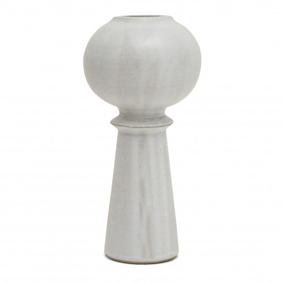 Shaped Off White Stoneware Vase