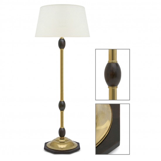 Wood and Brass Standing Lamp