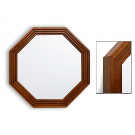 Large Walnut Octagonal Mirror